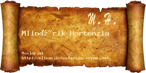 Mlinárik Hortenzia névjegykártya